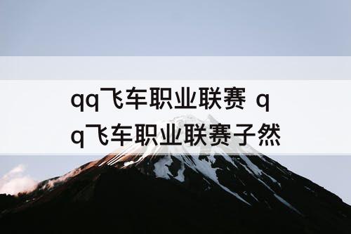 qq飞车职业联赛 qq飞车职业联赛子然