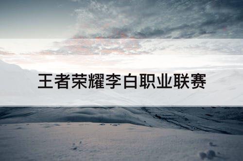 王者荣耀李白职业联赛