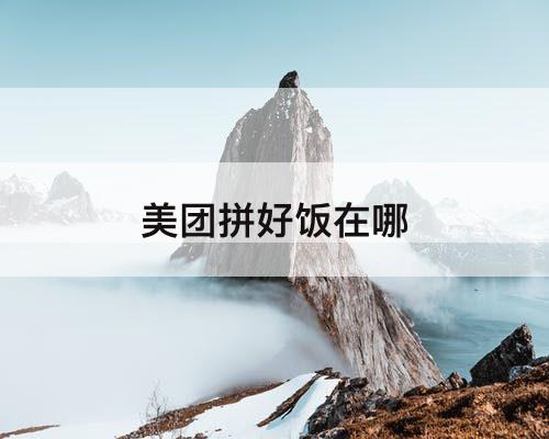美团拼好饭在哪