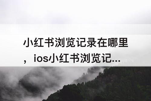 小红书浏览记录在哪里,ios小红书浏览记录在哪里