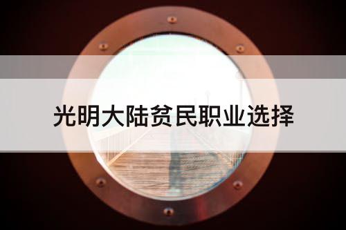 光明大陆贫民职业选择