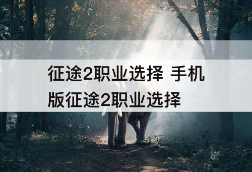 征途2职业选择 手机版征途2职业选择