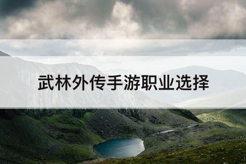 武林外传手游职业选择