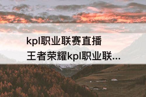 kpl职业联赛直播 王者荣耀kpl职业联赛直播蔡文姬