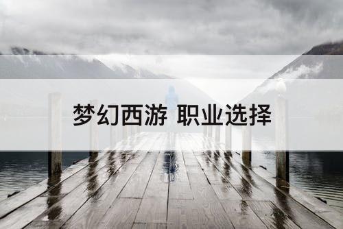 梦幻西游 职业选择