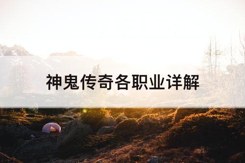 神鬼传奇各职业详解
