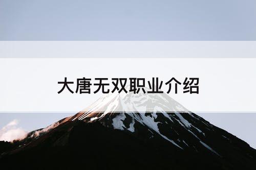 大唐无双职业介绍