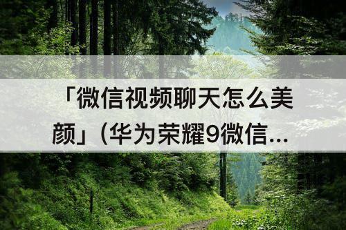 「微信视频聊天怎么美颜」(华为荣耀9微信视频聊天怎么美颜)
