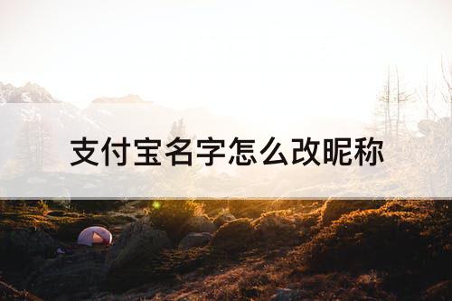 支付宝名字怎么改昵称