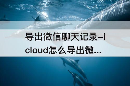 导出微信聊天记录-icloud怎么导出微信聊天记录