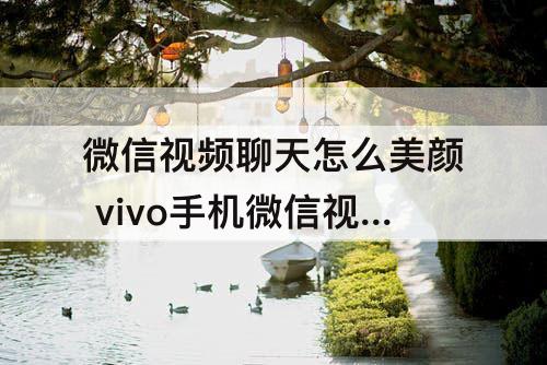 微信视频聊天怎么美颜 vivo手机微信视频聊天怎么美颜
