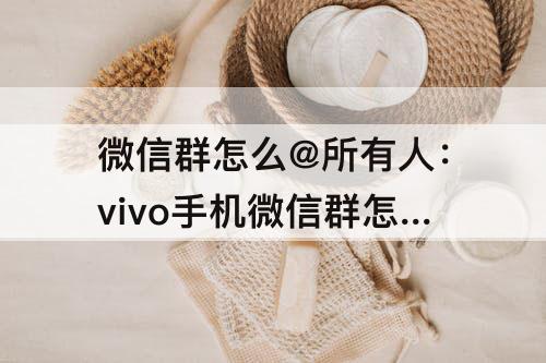 微信群怎么@所有人:vivo手机微信群怎么@所有人