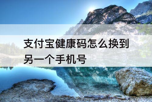 支付宝健康码怎么换到另一个手机号