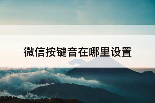 微信按键音在哪里设置