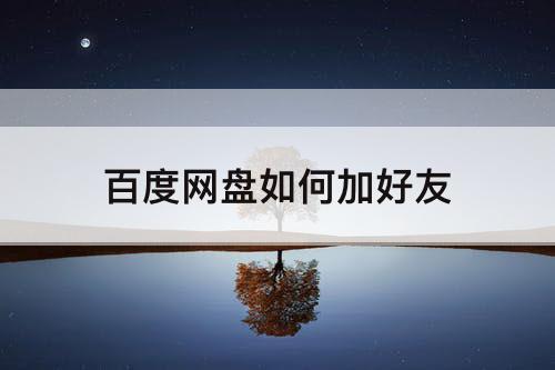 百度网盘如何加好友