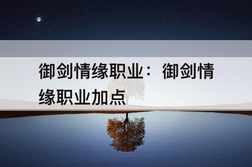 御剑情缘职业：御剑情缘职业加点