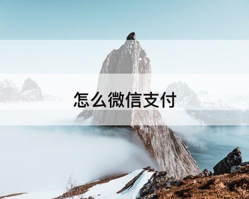 怎么微信支付