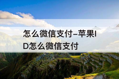 怎么微信支付-苹果ID怎么微信支付