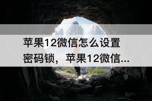 苹果12微信怎么设置密码锁,苹果12微信怎么设置密码锁需要每天设置吗?