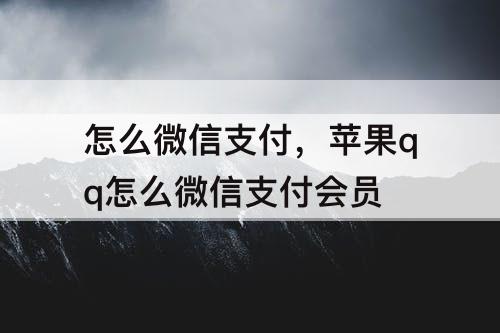 怎么微信支付,苹果qq怎么微信支付会员