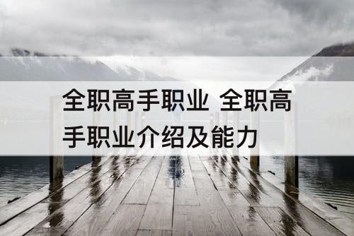 全职高手职业 全职高手职业介绍及能力