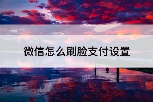 微信怎么刷脸支付设置
