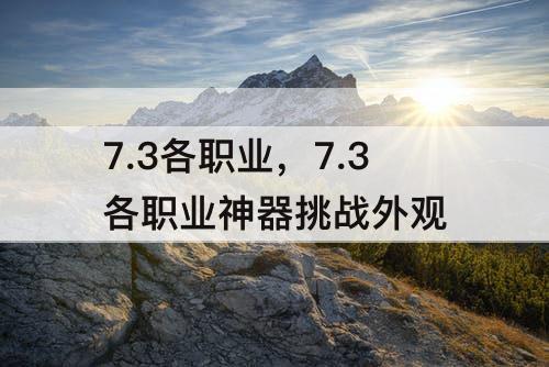 7.3各职业,7.3各职业神器挑战外观