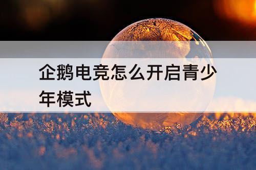 企鹅电竞怎么开启青少年模式