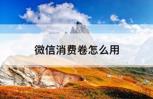 微信消费卷怎么用