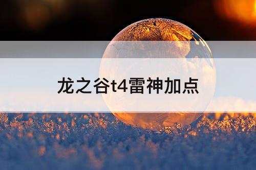 龙之谷t4雷神加点