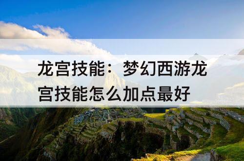 龙宫技能:梦幻西游龙宫技能怎么加点最好