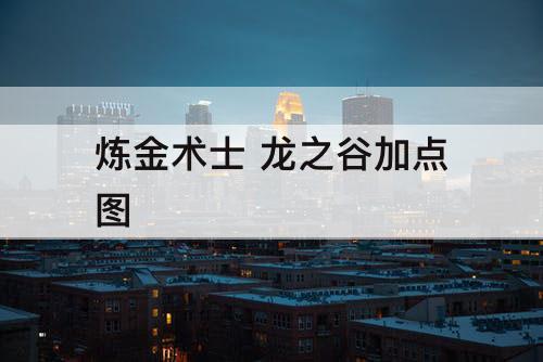 炼金术士 龙之谷加点图