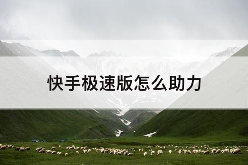 快手极速版怎么助力