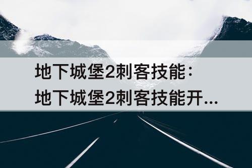 地下城堡2刺客技能：地下城堡2刺客技能开关
