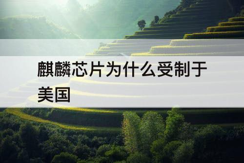 麒麟芯片为什么受制于美国