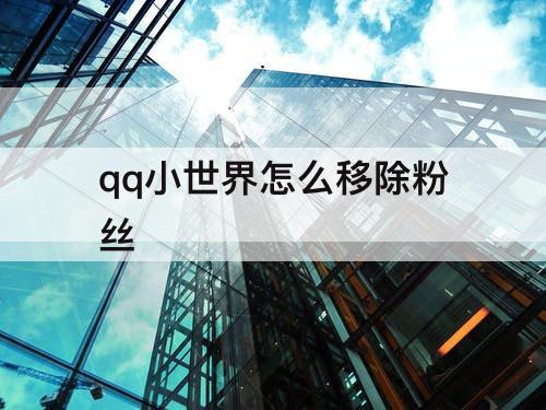 qq小世界怎么移除粉丝