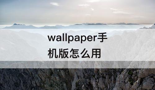 wallpaper手机版怎么用