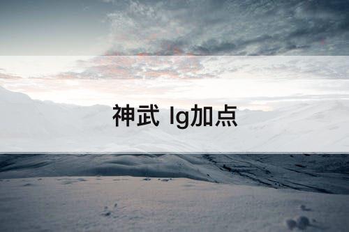 神武 lg加点