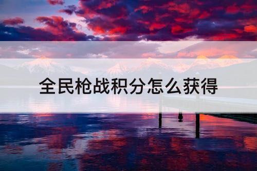 全民枪战积分怎么获得