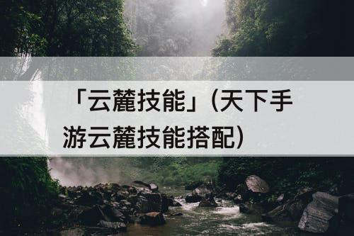 「云麓技能」(天下手游云麓技能搭配)