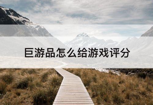 巨游品怎么给游戏评分