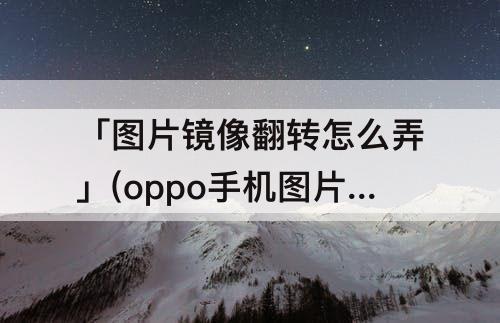 「图片镜像翻转怎么弄」(oppo手机图片镜像翻转怎么弄的)