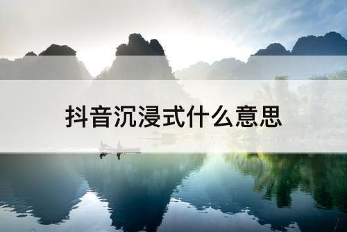 抖音沉浸式什么意思