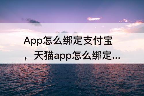 App怎么绑定支付宝，天猫app怎么绑定支付宝付款