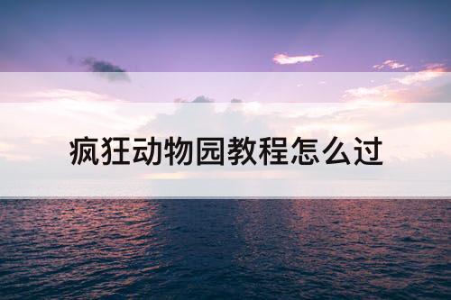 疯狂动物园教程怎么过