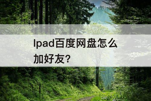 Ipad百度网盘怎么加好友?