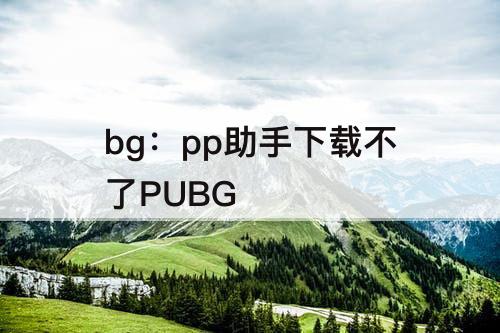 bg：pp助手下载不了PUBG