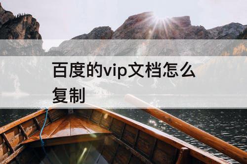 百度的vip文档怎么复制