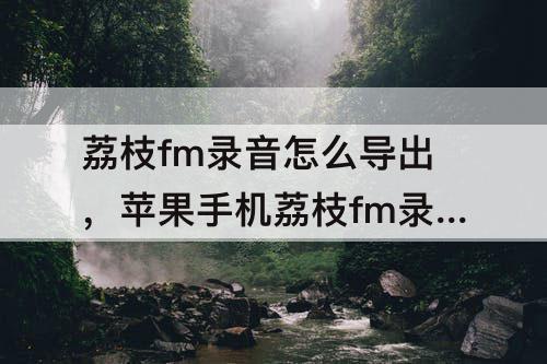荔枝fm录音怎么导出，苹果手机荔枝fm录音怎么导出