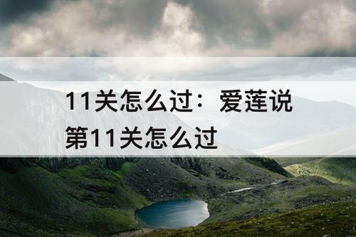 11关怎么过：爱莲说第11关怎么过